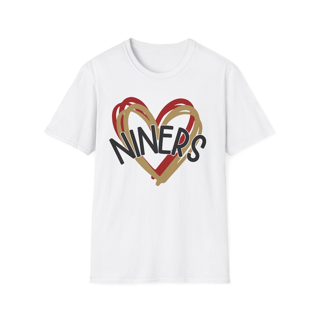 Niners Heart T-shirt | San Francisco 49ers Football Fan Tee | 49ers Fan ...