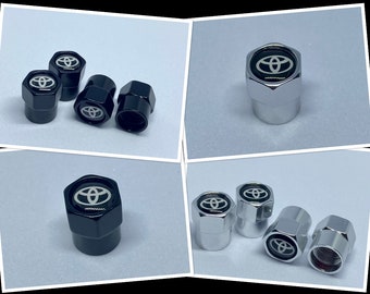 Ventilkappen für Toyota Modelle mit  Logo *Schwarz/Silber*