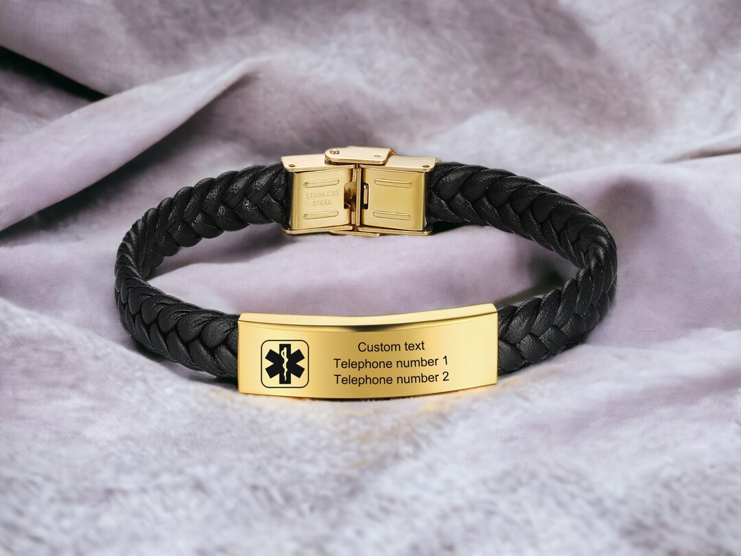 Custom Stainless Steel Medical Bracelet Personalized Health Etsy