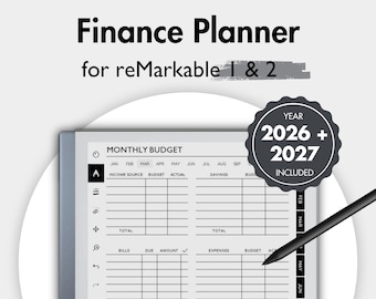 Financial Planner for reMarkable 2, Finance Tracker, Budget Planner, Budget Tracker, Paycheck, Spending Tracker, Expense Tracker Saving