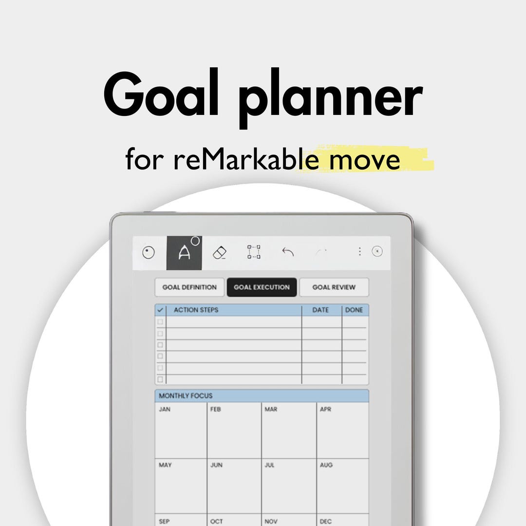 Goal Planner for Remarkable Move, Template for Remarkable, Goal ...