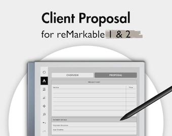 Client Proposal Planner for reMarkable 2, Business Planner Project Proposal Template Project Organizer Proposal Book
