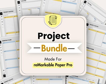 Project Bundle for Remarkable Paper Pro, Project Planner Productivity Task Tracker Project Management Template Freelancer Work Planner