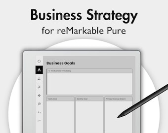 Business Strategy Template for reMarkable Pure, Project Management Business Planner Marketing Strategy Entrepreneur Template
