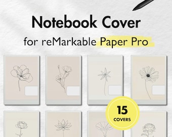 Notebook Cover for reMarkable Paper Pro, Floral Cover Bundle for reMarkable, Notebook for remarkable, Templates for reMarkable, Notepad rmpp