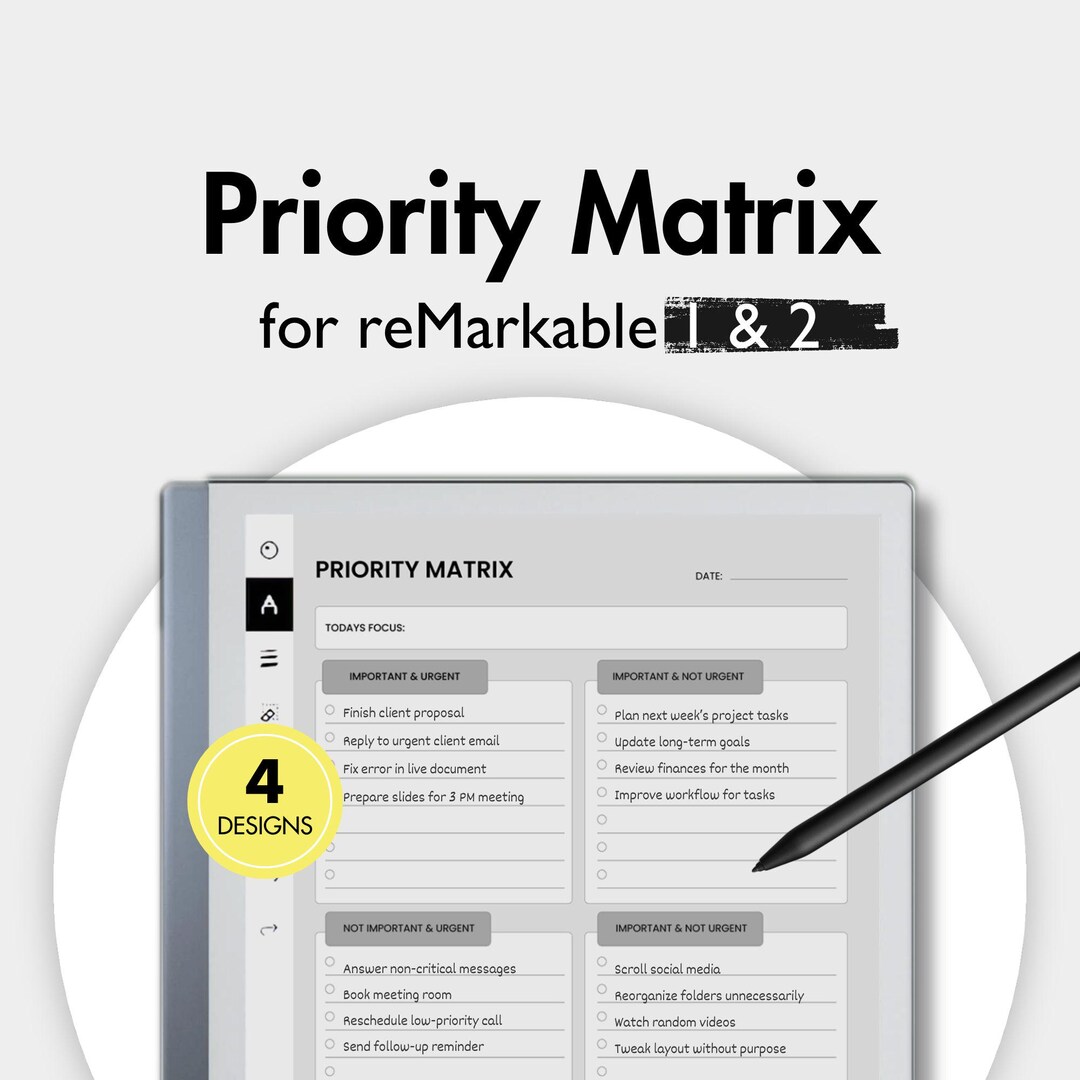 Task Priority Tracker for Remarkable 2, Templates for Remarkable ...