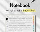 Notebook for reMarkable Paper Pro, Notebook Template, Dotted, Lined, Grid, Cornel, Graph, Templates for reMarkable, Note Templates