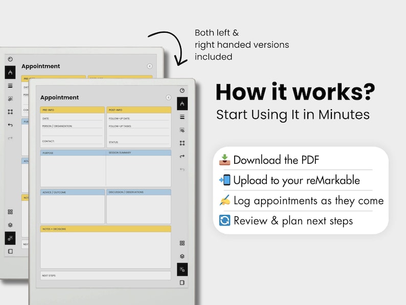 Appointment Log Template for Remarkable Paper Pro, Templates for ...