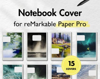 Notebook Cover for reMarkable Paper Pro, Landscape Cover Bundle for reMarkable, Notebook for remarkable, Templates for reMarkable, Notepad