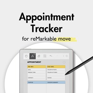 Terminplaner Vorlage für reMarkable Move, Vorlagen für reMarkable, Arzt Termin Tracker Meeting Note Vorlage Arztbesuche