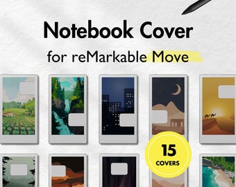 Notebook Covers for reMarkable Move, Landscape Cover Bundle for reMarkable Paper Pro Move, Notebook for reMarkable, Templates for reMarkable