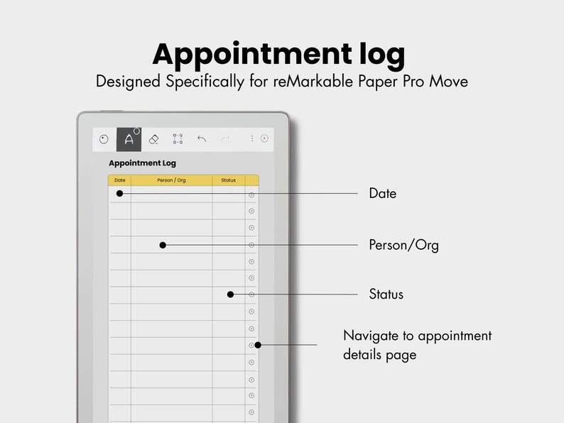 Appointment Log Template for Remarkable Move, Templates for Remarkable ...