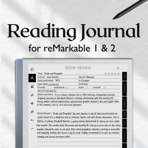 Diario di lettura per reMarkable 2, Modello per reMarkable, Recensione di libri, Registro di lettura, Tracker di lettura, Pianificatore di lettura, Diario del tracker di libri
