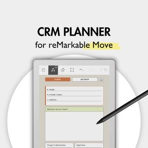 CRM Planner for reMarkable Move, Customer Organizer Client Record Book Customer Business Planner CRM Template Client Tracker Planner