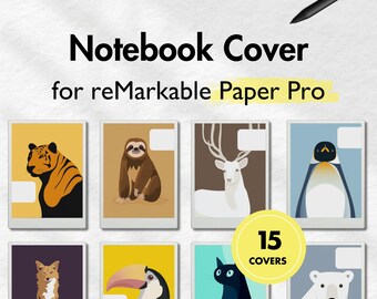 Notebook Cover for reMarkable Paper Pro, Animal Cover Bundle for reMarkable, Notebook for remarkable, Templates for reMarkable, Notepad