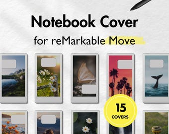 Cubiertas para cuadernos reMarkable Move, paquete de cubiertas horizontales para reMarkable Paper Pro Move, cuaderno para reMarkable, plantillas para reMarkable