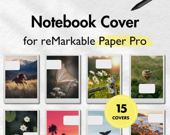 Notebook Cover for reMarkable Paper Pro, Landscape Cover Bundle for reMarkable, Notebook for remarkable, Templates for reMarkable, Notepad