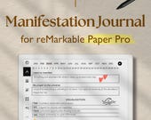 Manifestation Journal for reMarkable Paper Pro, Manifesting Journal, Law of Attraction, Spiritual, Gratitude, Wellness Affirmation