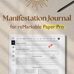 Manifestation Journal per reMarkable Paper Pro, Manifesting Journal, Legge di attrazione, Spirituale, Gratitudine, Affermazione di benessere