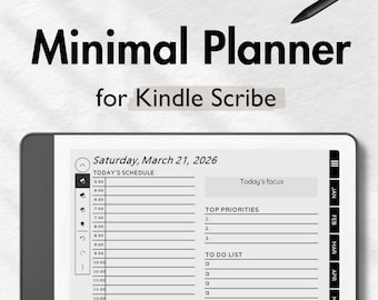 Kindle Scribe Planner Kindle Planner 2026, Templates for Kindle Scribe Daily Planner Digital Planner, To Do, Calendar, Notes, Finances