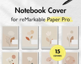 Notebook Cover for reMarkable Paper Pro, Floral Cover Bundle for reMarkable, Notebook for remarkable, Templates for reMarkable, Notepad rmpp