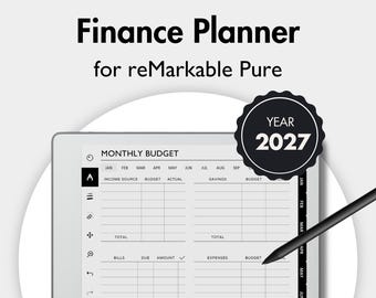 Planificador financiero para reMarkable Pure, Rastreador de finanzas, Planificador de presupuesto, Rastreador de presupuesto, Nómina, Rastreador de gastos, Rastreador de gastos, Ahorro