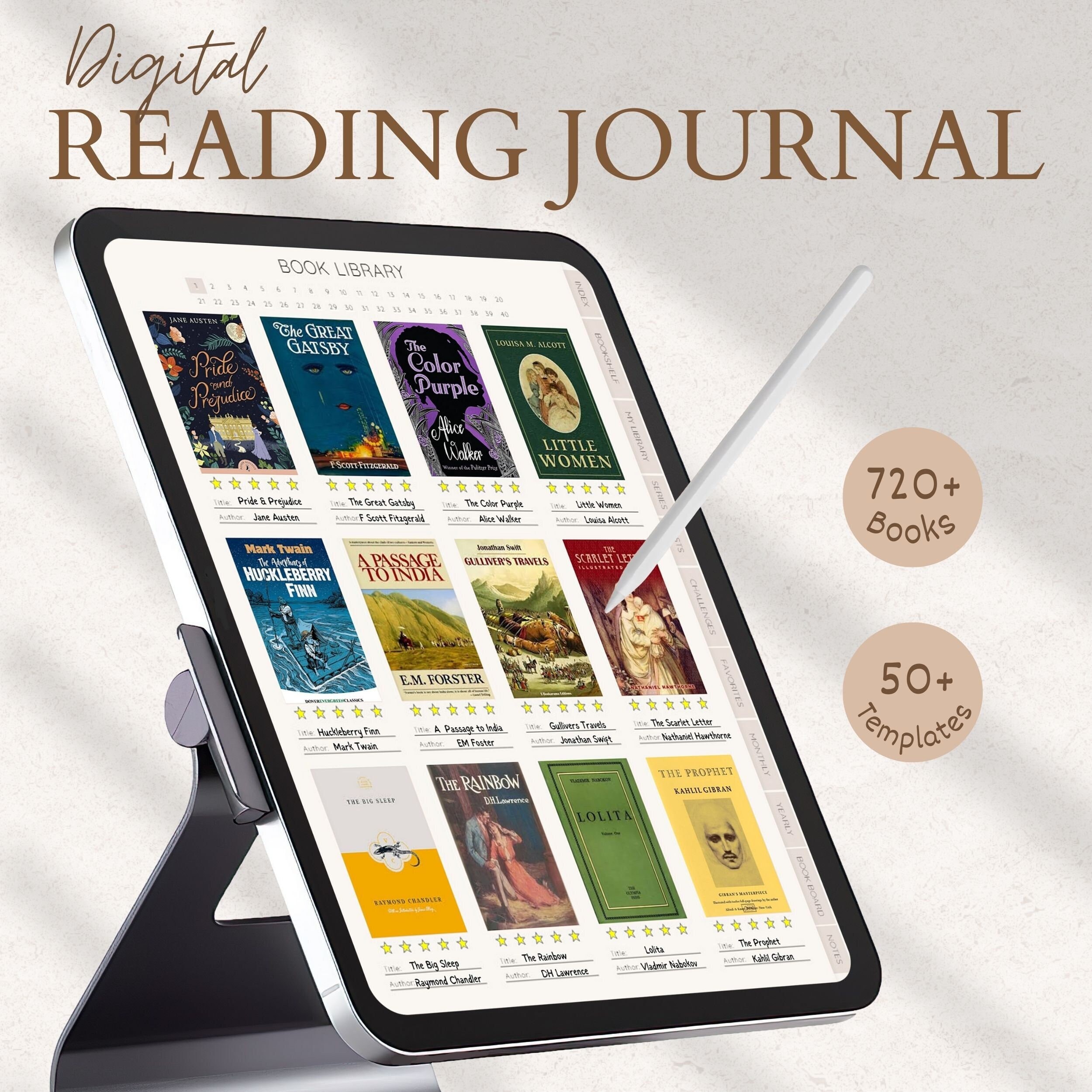 Digital Reading Journal Digital Reading Tracker Journal Goodnotes ...