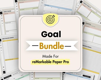 Goal Bundle for Remarkable Paper Pro, Goal Setting Planner Vision Board Template Habit Tracker Goal Reflection Planner Goals Vision Bundle