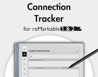 Connection Tracker for reMarkable 2, Templates for reMarkable, Communication Log Conversation Log, Relationship Tracker, Friendship