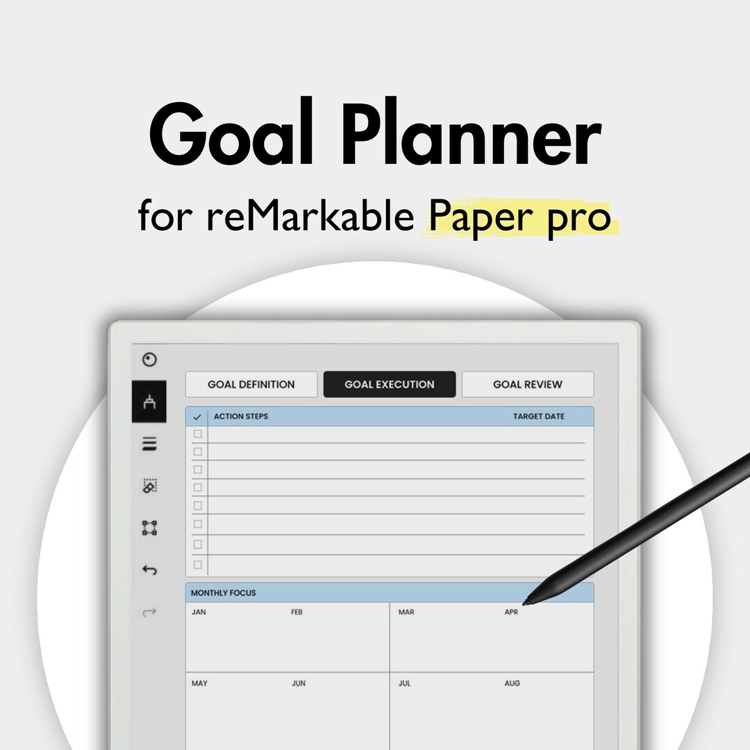 Goal Planner for Remarkable Paper Pro, Template for Remarkable, Goal ...