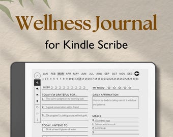 Wellness Journal, Kindle Journal, Daily Journal, Self Care Planner, Mindfulness Planner, Gratitude, Healing Journal Kindle Scribe Template