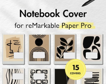 Notebook Cover for reMarkable Paper Pro, Abstract Cover Bundle for reMarkable, Notebook for remarkable, Templates for reMarkable, Notepad