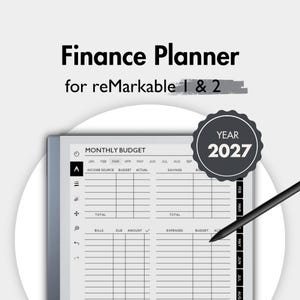 Pianificatore finanziario per reMarkable 2, Monitoraggio delle finanze, Pianificatore di budget, Monitoraggio del budget, Busta paga, Monitoraggio delle spese, Monitoraggio delle spese Risparmio