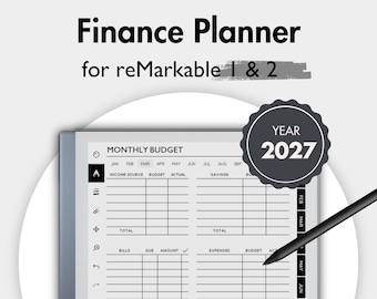 Financial Planner for reMarkable 2, Finance Tracker, Budget Planner, Budget Tracker, Paycheck, Spending Tracker, Expense Tracker Saving