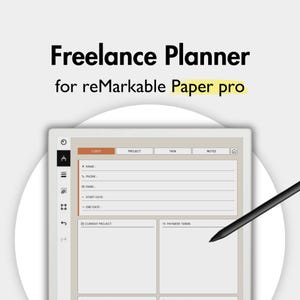 Freelance Planner for reMarkable Paper Pro, Templates For reMarkable, Client Tracker Template Project Planner Task Planner Client Management
