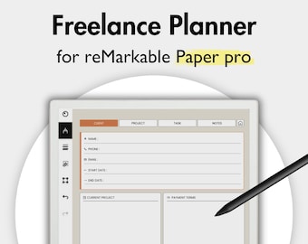 Freelance Planner for reMarkable Paper Pro, Templates Client Tracker Template Project Planner Task Planner Client Management