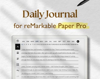 Daily Journal for reMarkable Paper Pro, Digital Daily Journal, Templates For reMarkable, Daily Notebook, Digital Diary Journal