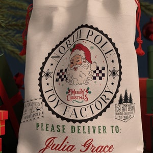 Custom Santa Bag, Santa Bag, Bag for Presents, Christmas gift, Custom sack Personalized Christmas Sack, Custom Christmas bag, Name Santa bag