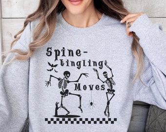 Dancing Skeleton Sweatshirt, Dancing Skeletons, Fall Crewneck, Spine-tingling Moves, Skeleton Sweatshirt, Halloween Skeleton Sweatshirt