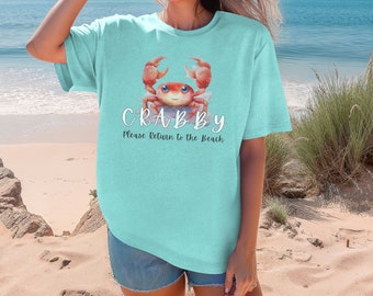 Crab tshirt, ocean lover shirt, crabby, marine biologist, summer tee, cancer zodiac funny tshirt, sea life, crabbing, beach life, beach trip