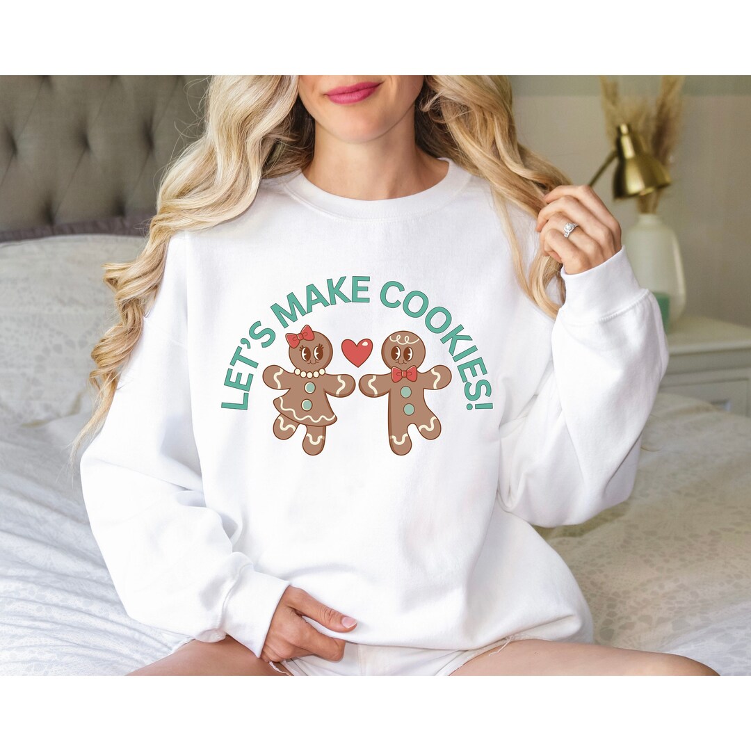 Let's Make Cookies Holiday Crewneck Sweatshirt, Gingerbread Cookie
