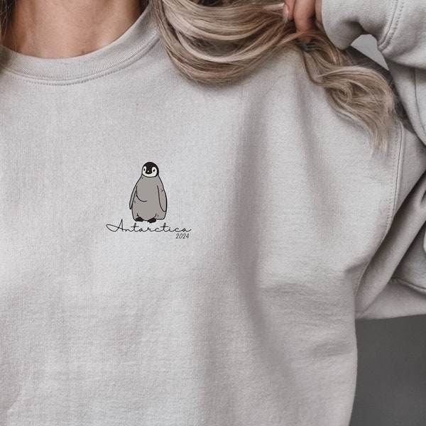 Penguin Antarctica Sweatshirt, Antarctica Penguin Chest Sweatshirt, Comic Antarctic Shirt, Sweet Penguin Sweater, Animal Antarctic Shirt