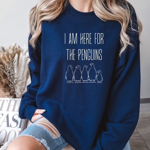 I'm here for the Penguins Sweater! Penguin Sweatshirt, Antarctica Penguin Family Sweatshirt, Multiple Penguins Sweater, Honeymoon Cruise