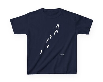 Minimal Wolf Pack Kids T-Shirt | Navy