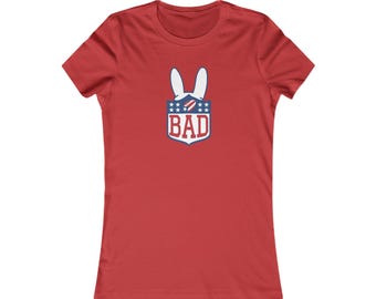 Puerto Rican Football Bunny T-Shirt | Women's Fitted Tee | Boricua Pride | Cute PR Apparel