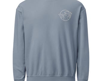 Embroidered Fire Horse | Comfort Colors | Lightweight Fleece | Blue Jean