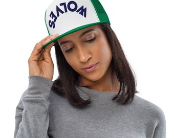 Embroidered Upside down Wolves | Trucker Cap