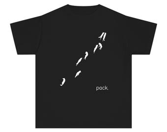 Minimal Wolf Pack Kids T-Shirt | Comfort Colors | Black