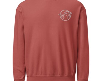 Embroidered Fire Horse | Comfort Colors | Lightweight Fleece | Crimson