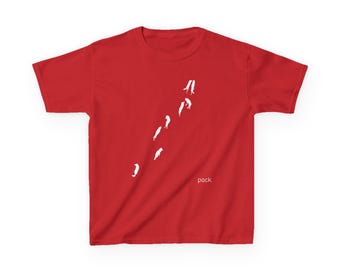 Minimal Wolf Pack Kids T-Shirt | Red